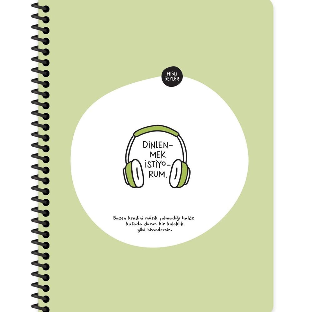 Hisli Şeyler Stickerli Defter Dinlenmek İstiyorum 16,5x22,5 80 Yp.Kar.