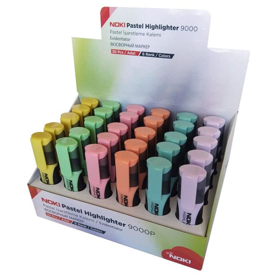 Noki Fosforlu Kalem Pastel 30 Lu Stand 9000P-30
