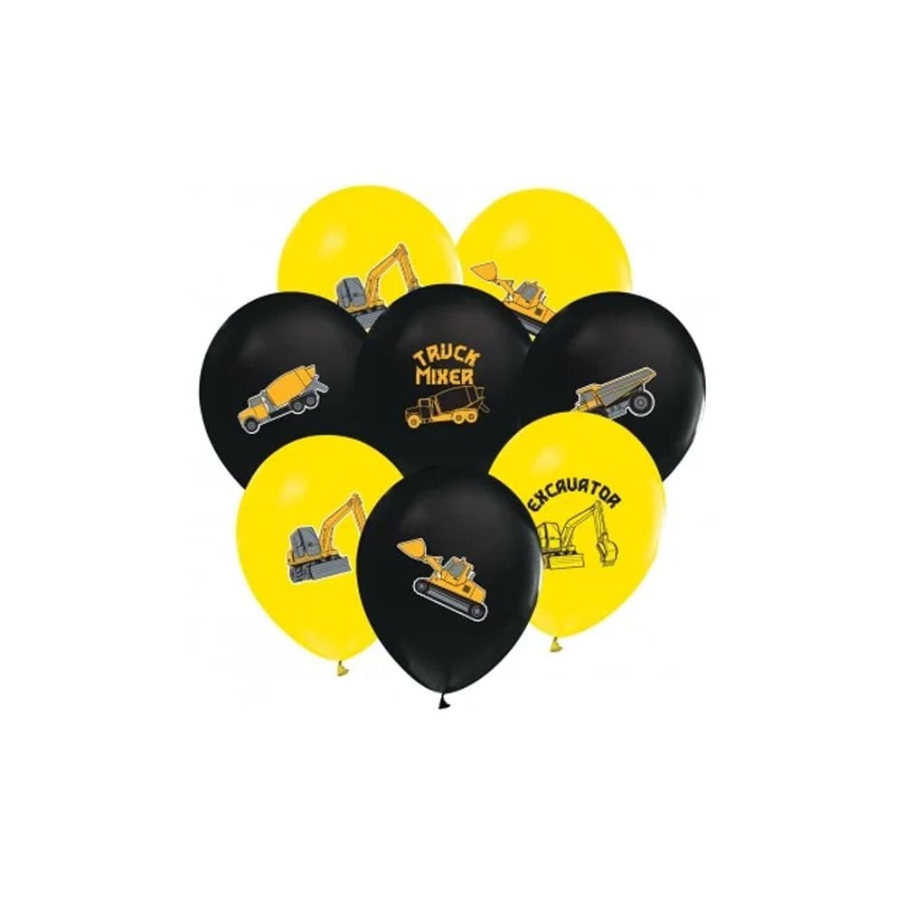 Balonevi Balon 4+1 İnşaat Baskılı 12'' 8 Li