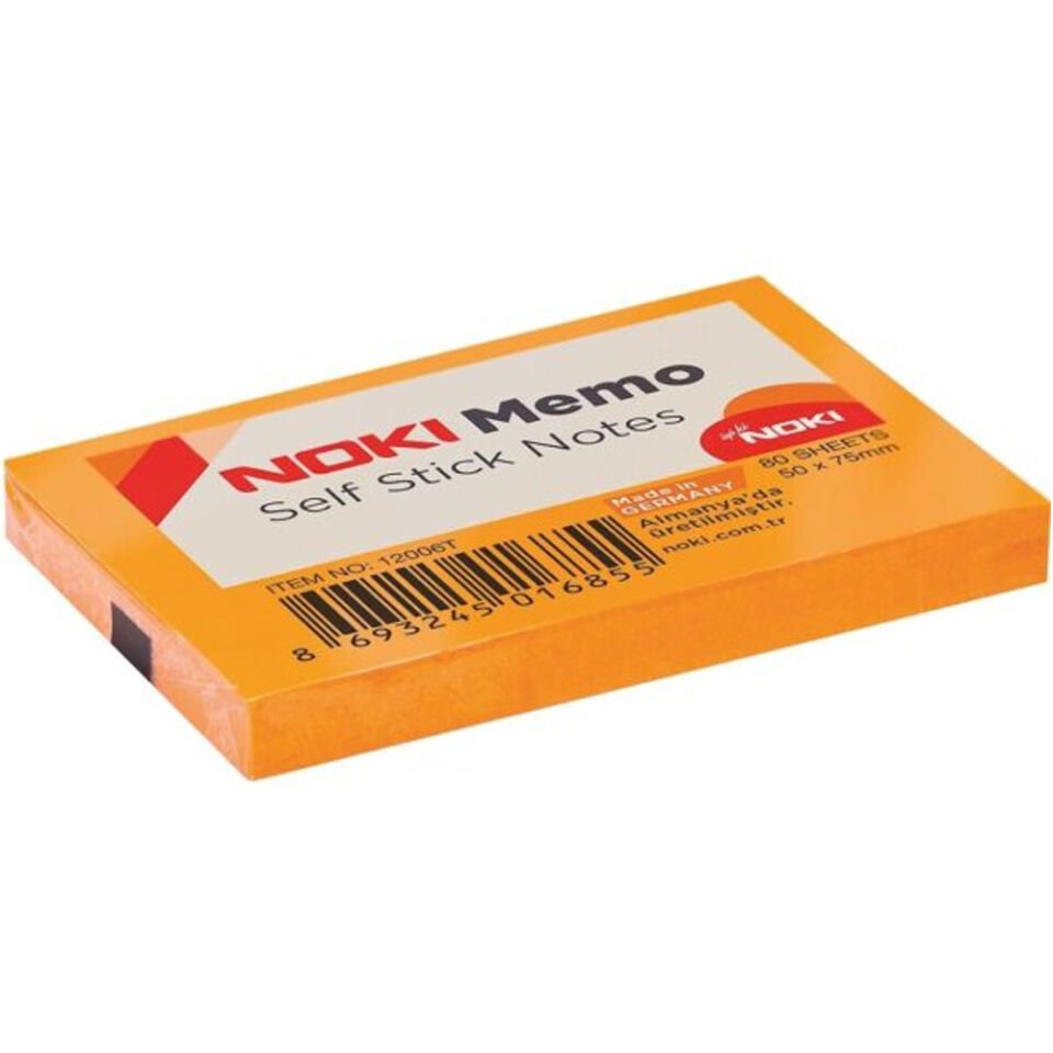 Noki Yapışkanlı Not Kağıdı 51x75 Turuncu 12006T