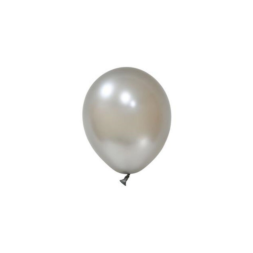 Balonevi Balon 10'' Baskı Metalik Sılver 100 Lü