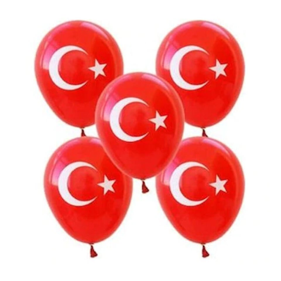 Balonevi Balon 1+1 Ayyıldız Baskılı 12'' 100 LÜ