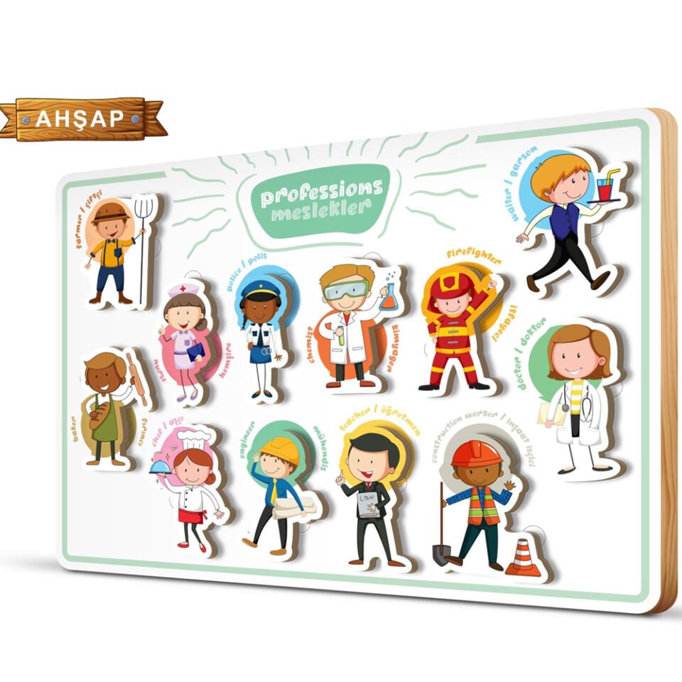 Art Puzzle Ahşap Frame Meslekler 5862