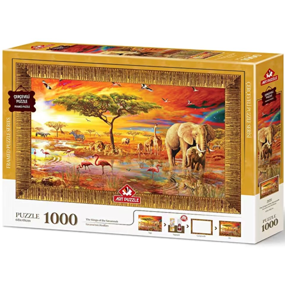 Art Puzzle 1000 Parça Savananın Kralları Çerçeveli 5695
