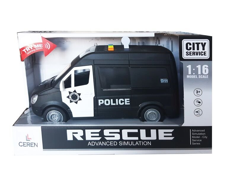 Ctoy Oyuncak Işıklı Ve Sesli Sürtmeli Polis Ve Ambulans Minibüs 1:16 (2 Asorti) WY590A/B/C