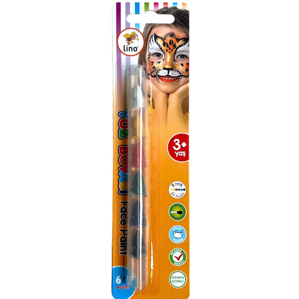 Lino Yüz Boyası 6 ın 1 6 Renk Bir Arada Yıkanabilir