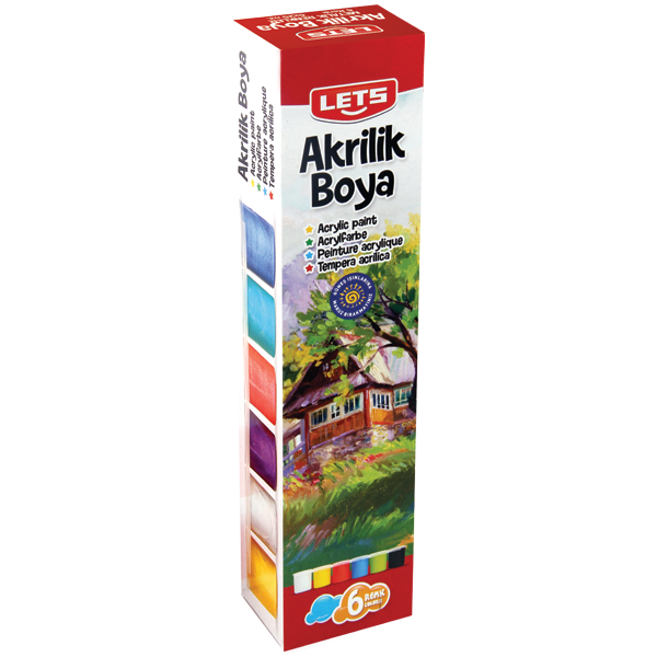 Lets Akrilik Boya 6 LI 25 ML Ana Renkler L-5200