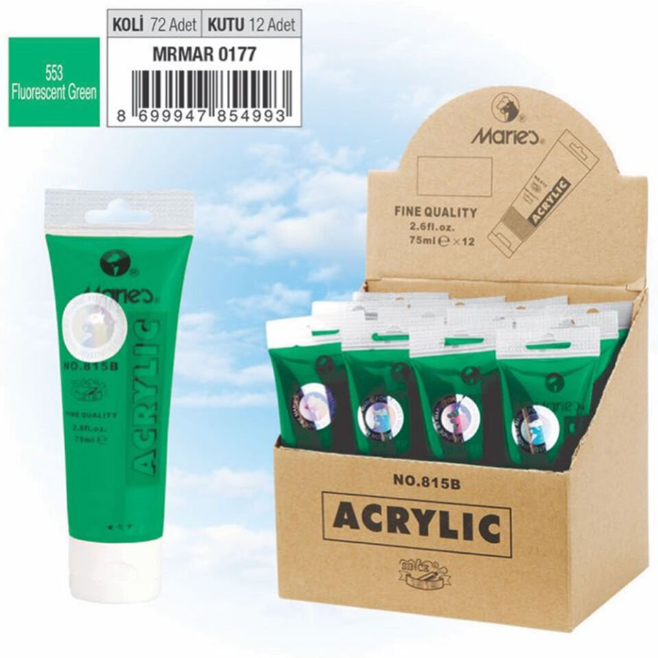 Maries Akrilik Boya 75 ML Fluorescent Yeşil 815-553