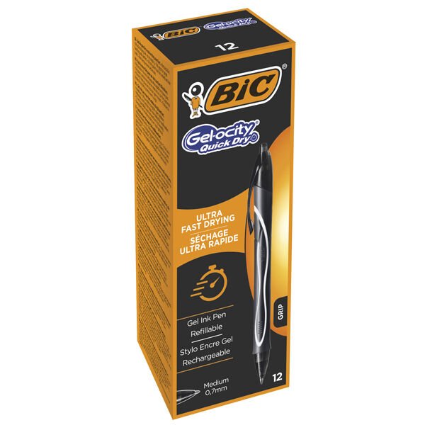Bic Jel Kalem İntensity Basmalı Hızlı Kuruyan 12 Lİ Siyah