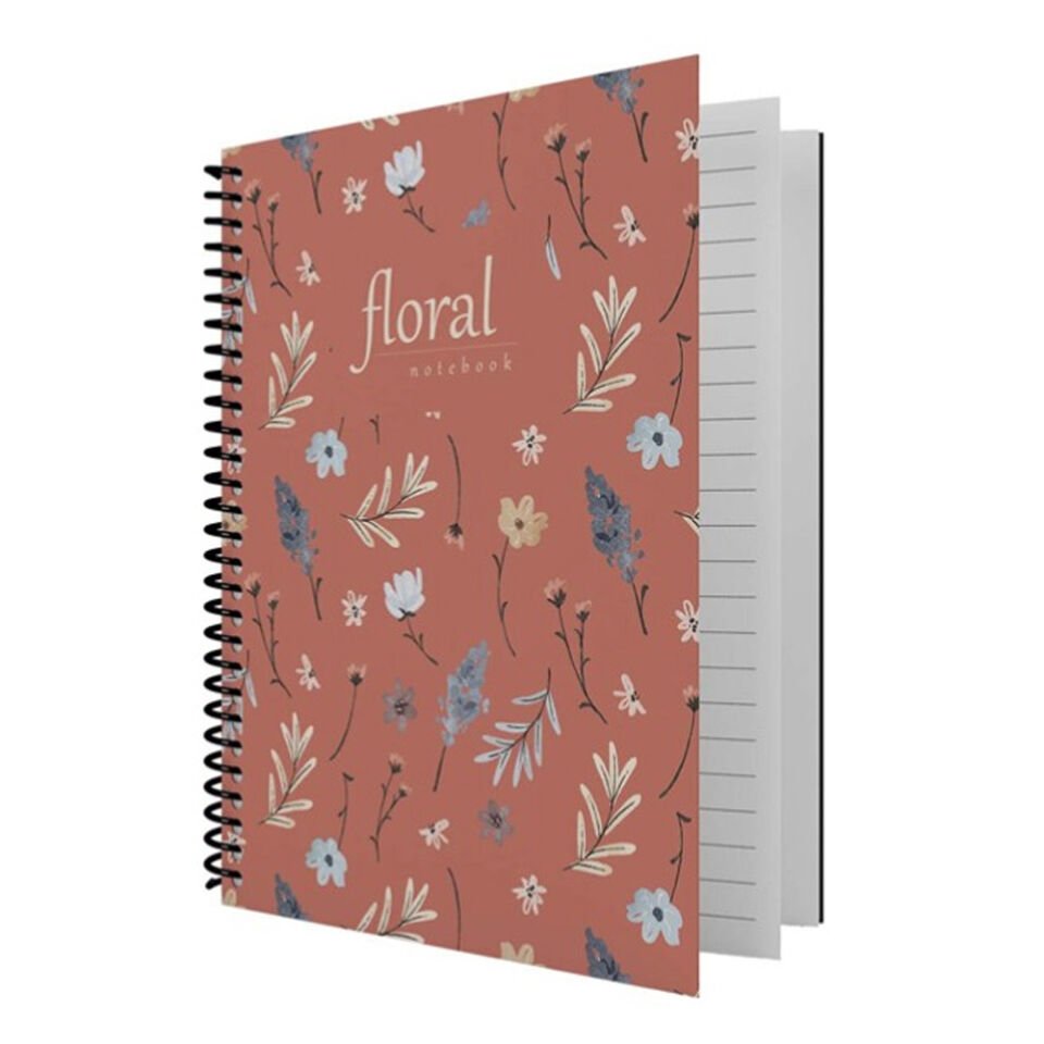 Dilman Floral Serisi Defter 16x22 80 YP Kareli 6405