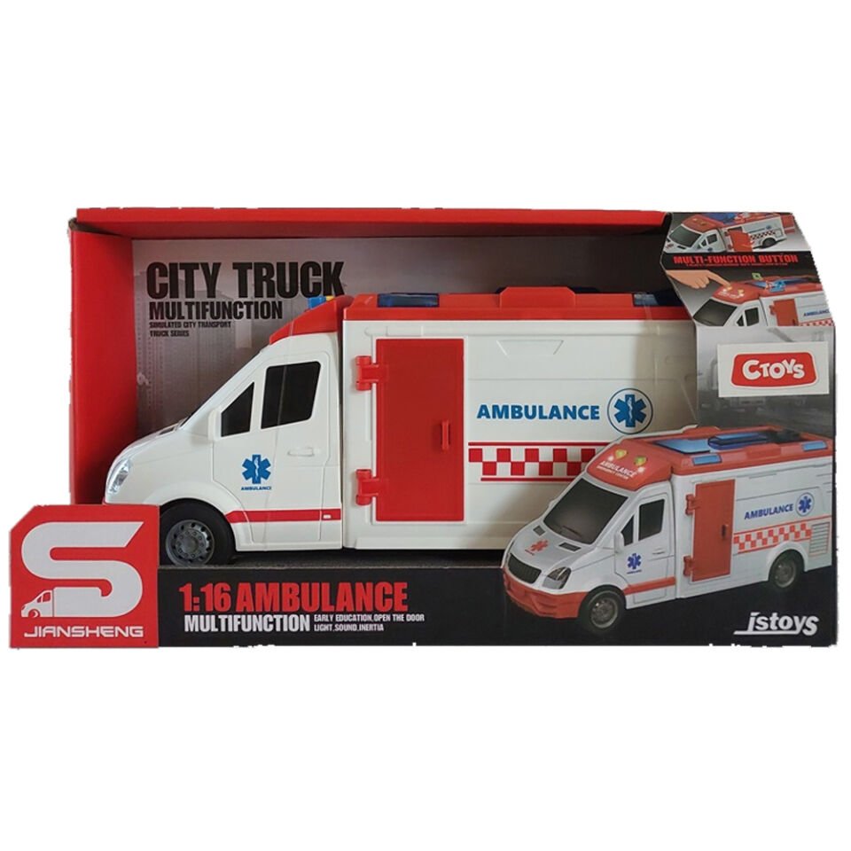 Ctoy Oyuncak ışıklı ve sesli Ambulans CTOY-JS126