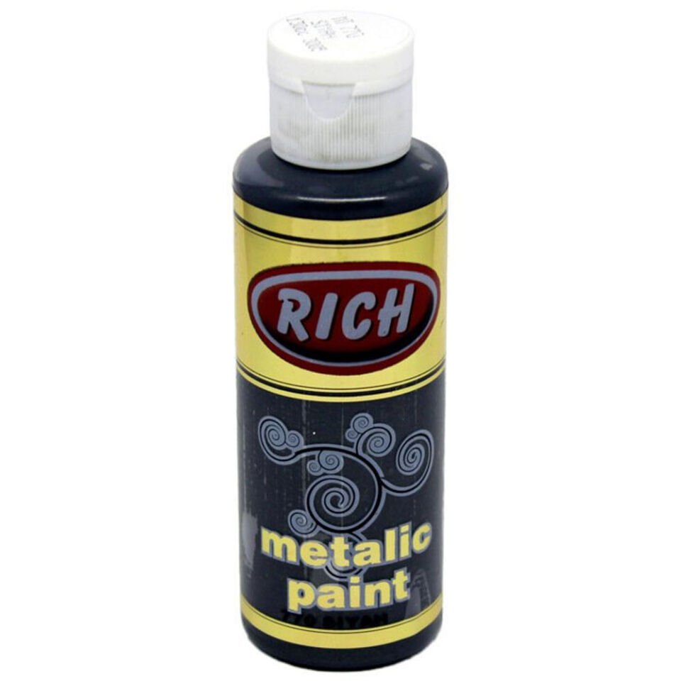 Rich Akrilik Boya Metalik 120 CC Siyah 0770