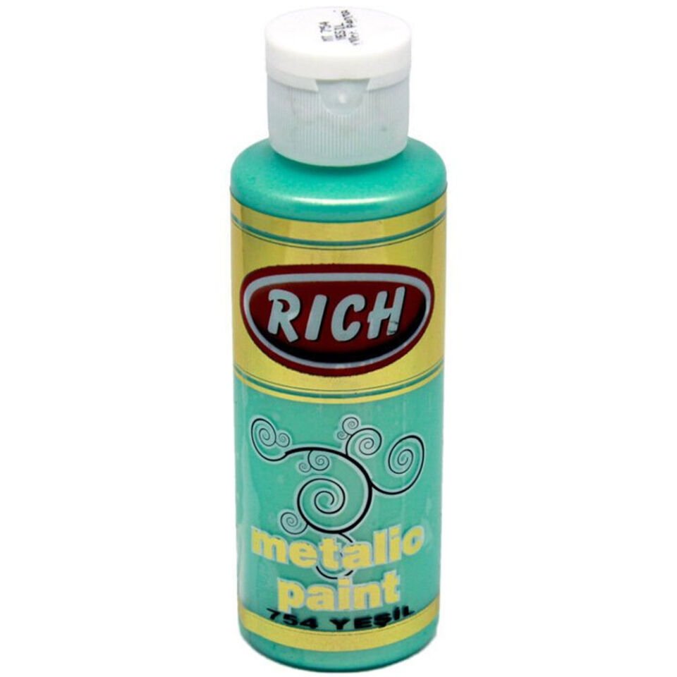 Rich Akrilik Boya Metalik Boya 120 CC Yeşil 0754