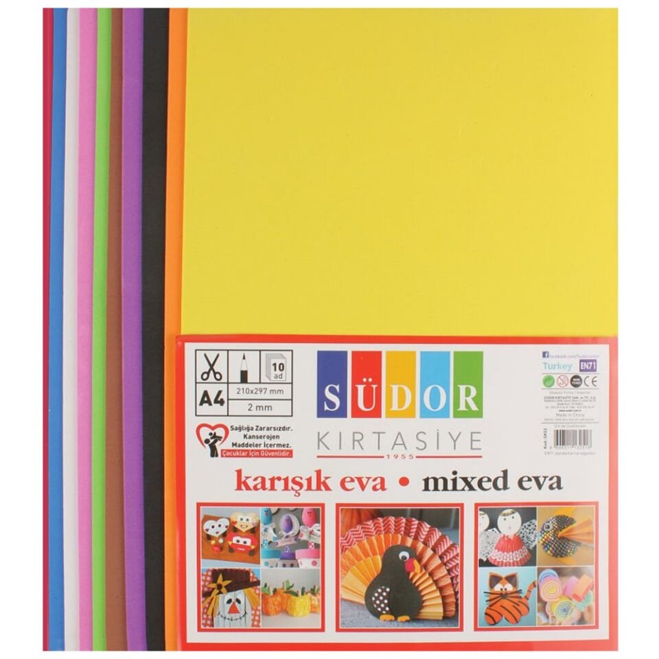Südor Eva 20x30 Cm 2 MM 10 Renk Karışık Sk02