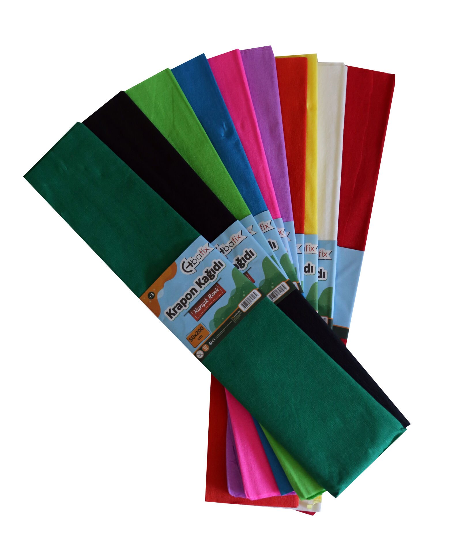 Bafix Krapon kağıt 10 LU 50x200 CM Karışık Renk