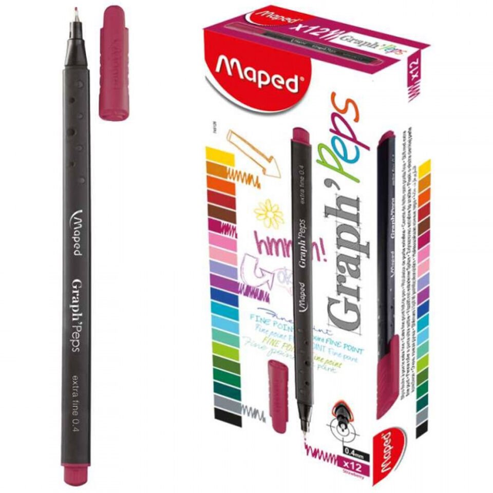 Maped Fineliner Graph 0.4 MM Koyu Pembe 12 Lİ 749126