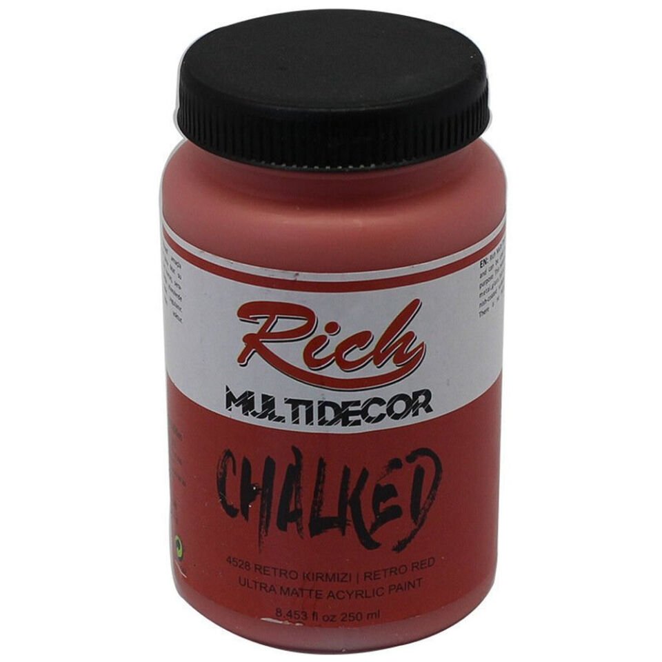 Rich Akrilik Boya Multi Decor Chalked 250 CC Retro Kırmızı 4528