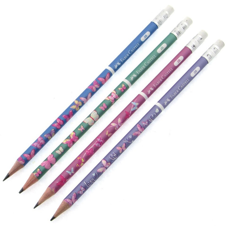 Faber-Castell Kurşun Kalem Kelebek Silgili 2B 72 Li 5244 000049