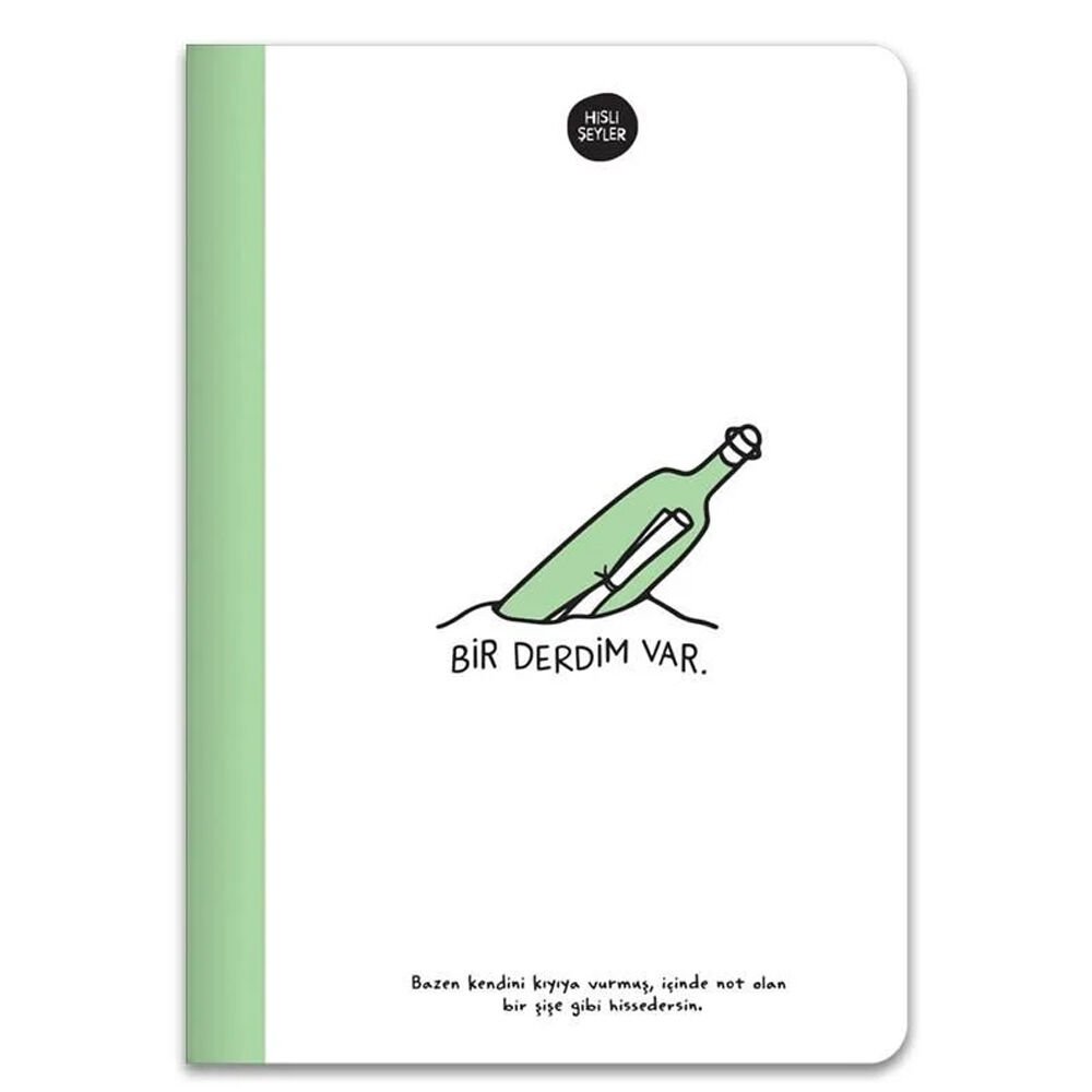 Hisli Şeyler Defter A5 80 YP Renkli Syf Çizgili Yeşil 500643-99