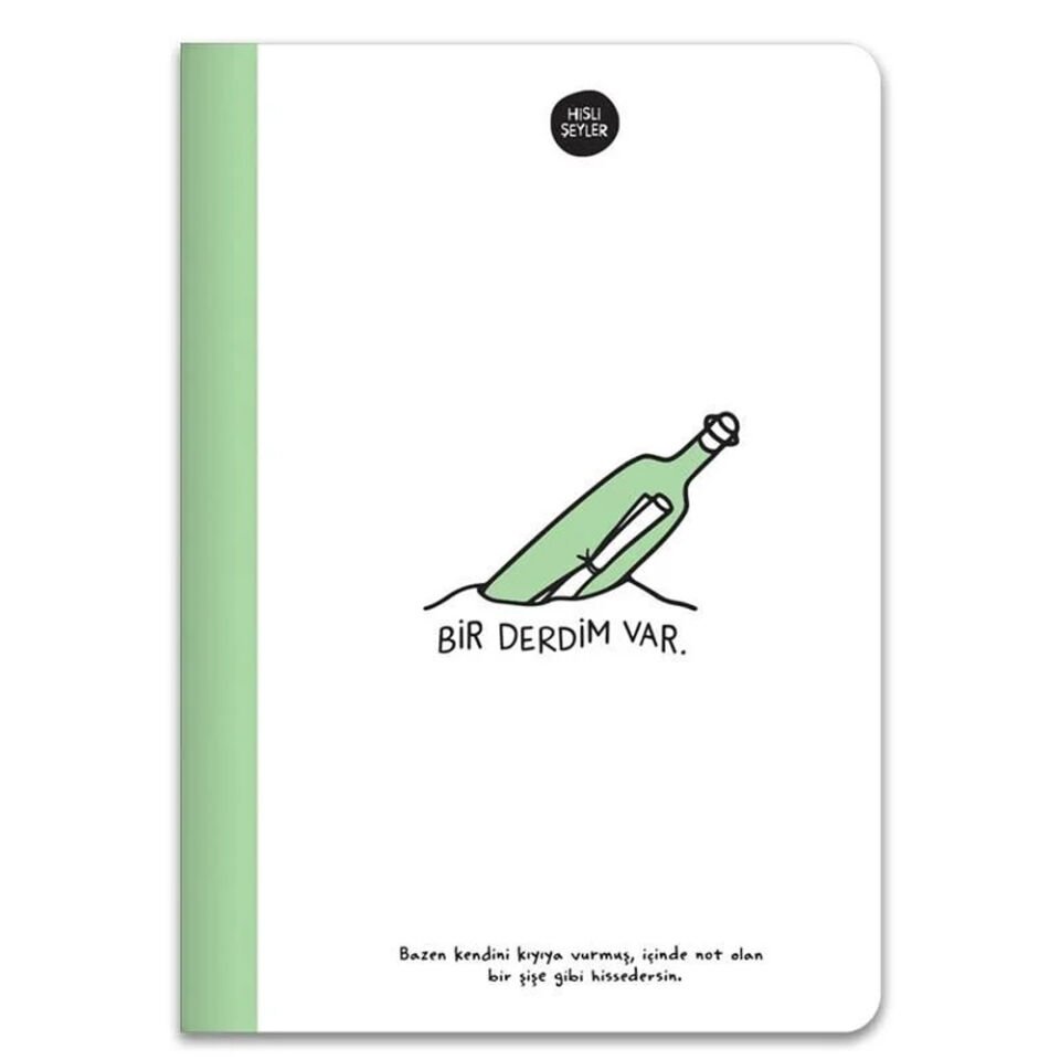 Hisli Şeyler Defter A5 80 YP Renkli Syf Çizgili Yeşil 500643-99