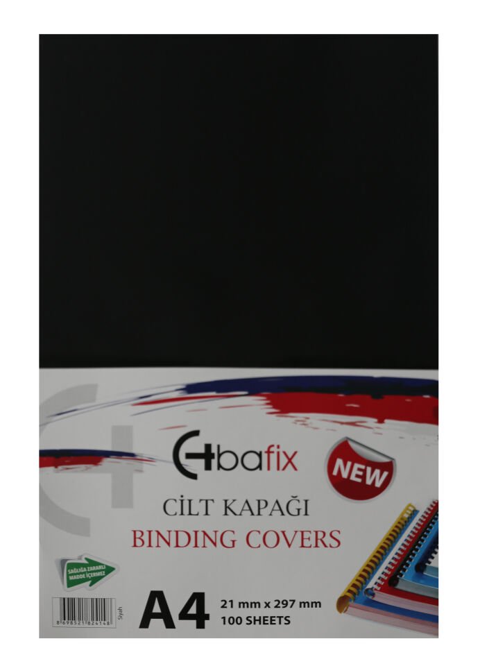 Bafix Cilt Kapağı Plastik Opak A4 160 MIC Siyah