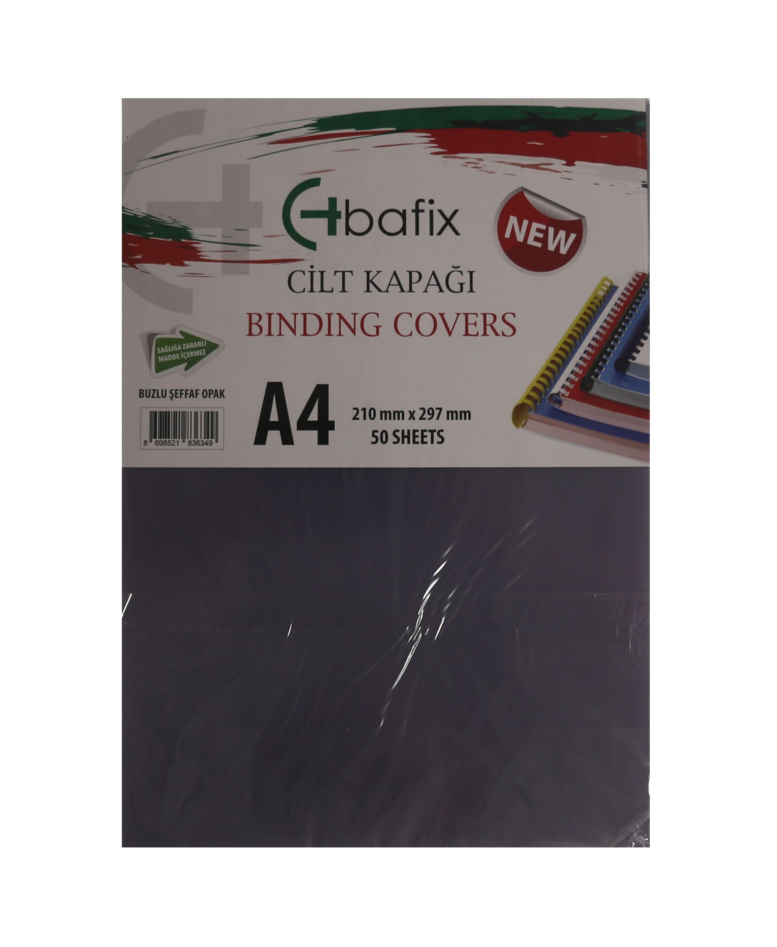 Bafix Cilt Kapağı Plastik Opak A4 350 MIC Buzlu Şeffaf