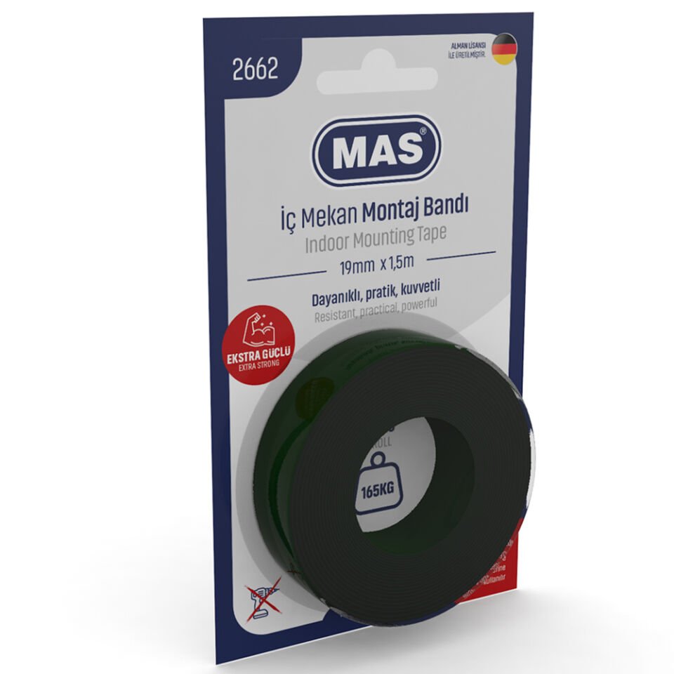 Mas Montaj Bandı İç Mekan Extra Güçlü 19mm X 1,5 M
