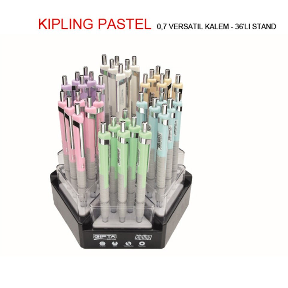 Gıpta Versatil Kalem Kıplıng 0.7 MM ( 36 Li Stand ) Pastel 6 Renk K1850