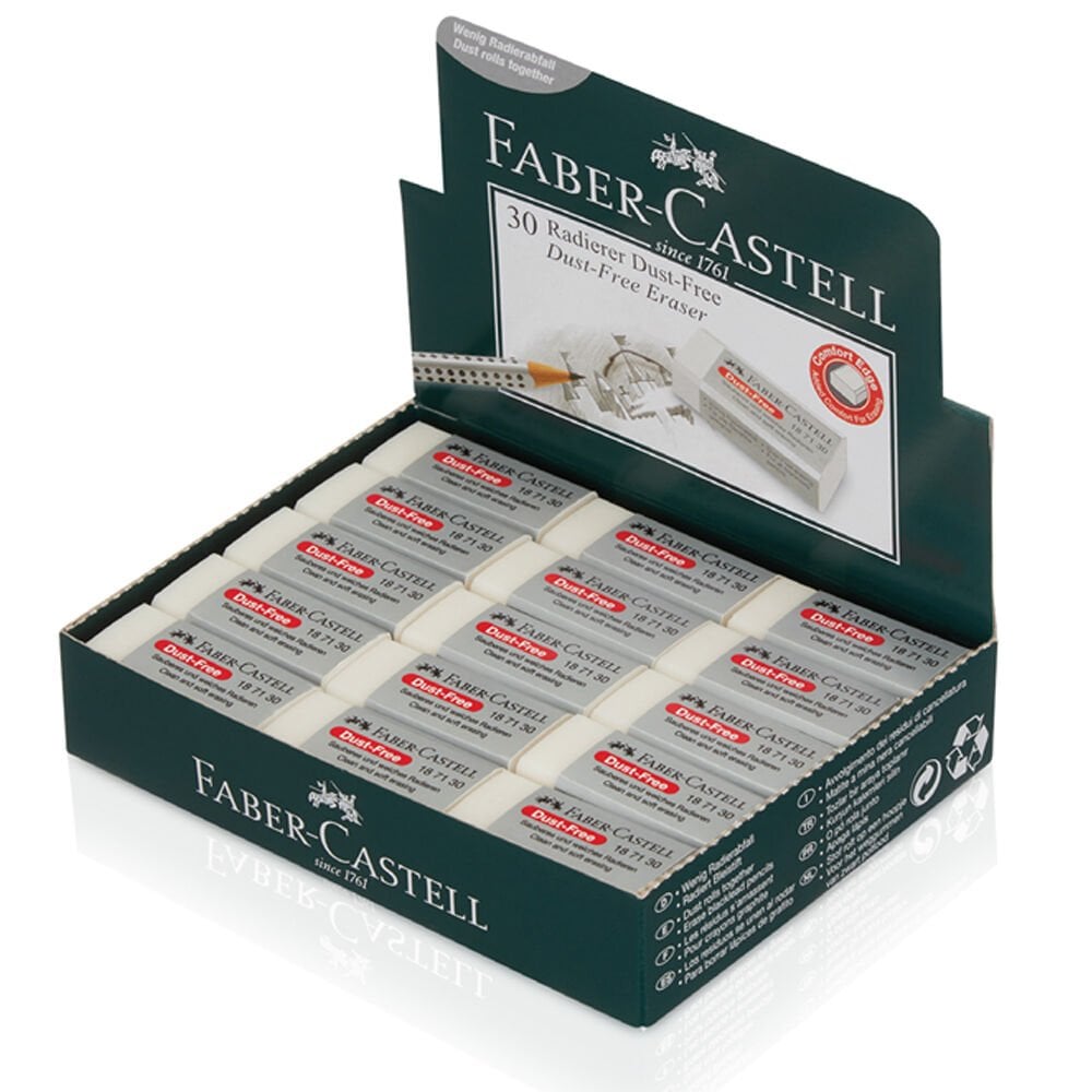 Faber-Castell Öğrenci Silgisi Dust Free 30 LU Beyaz 18 71 30