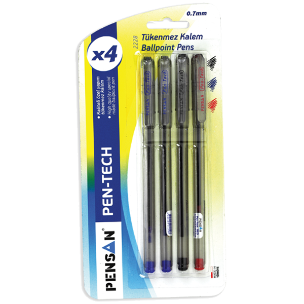 Pensan Tükenmez Kalem Pen Tech 0.7 MM Siyah 2228