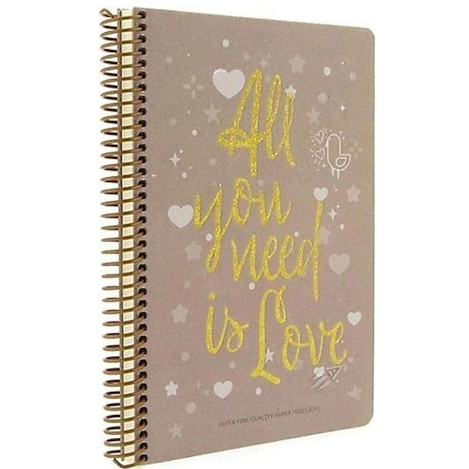 Gıpta Love Book İp.Dk.Sert Kapak Defter 19x26 120 YP Kareli 5377