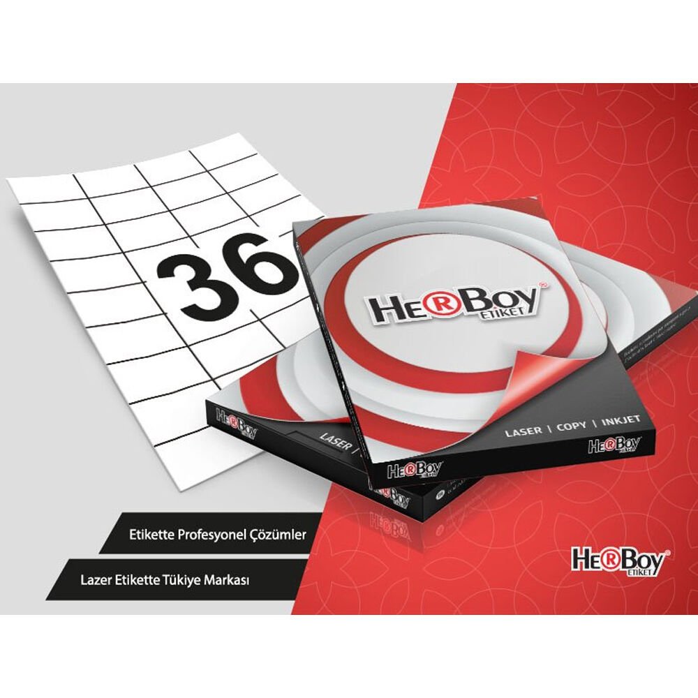 Herboy Laser Etiket 100 YP 52.5x33 Laser-Copy-Inkjet HB-1035