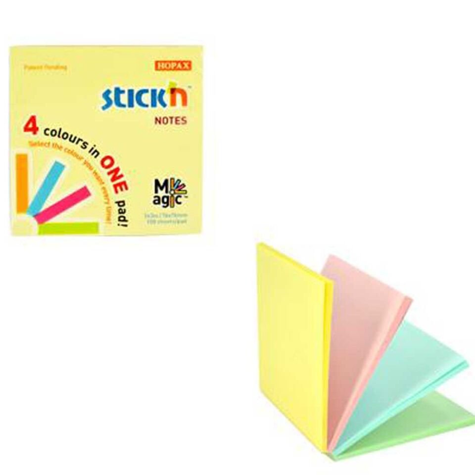 Hopax Stıckn 76x76 Magıc Pastel Notes 100 YP