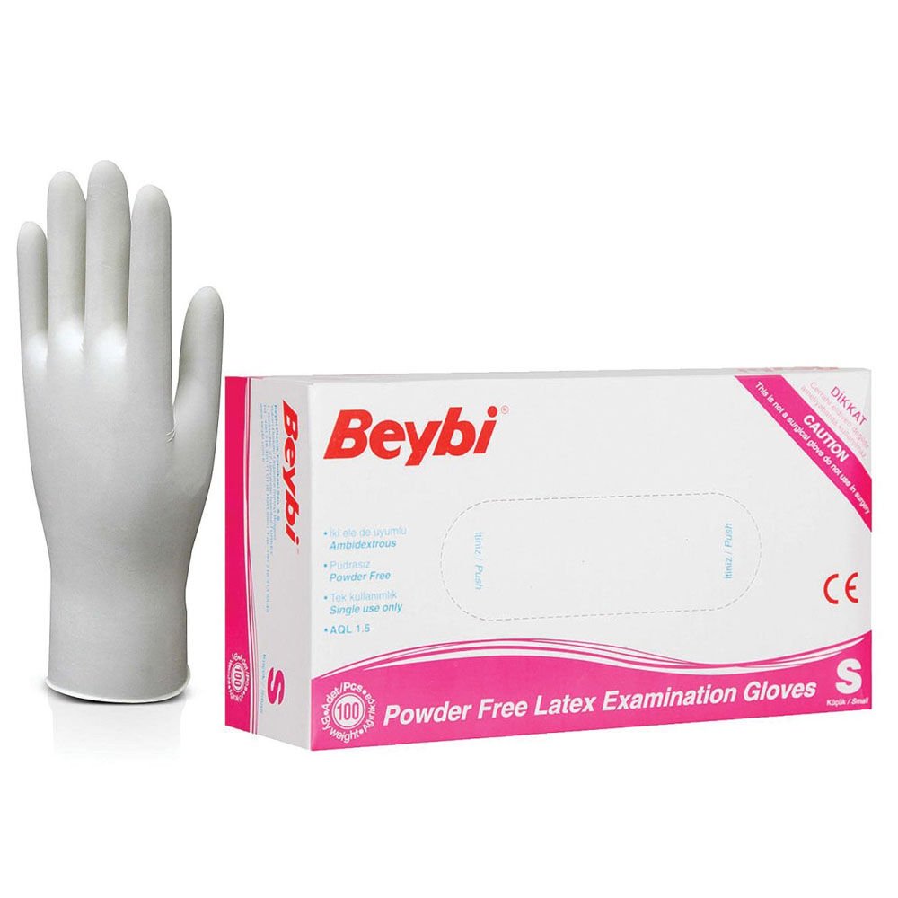 Beybi Pudrasız Lateks Muayene Eldiven S 100 LÜ