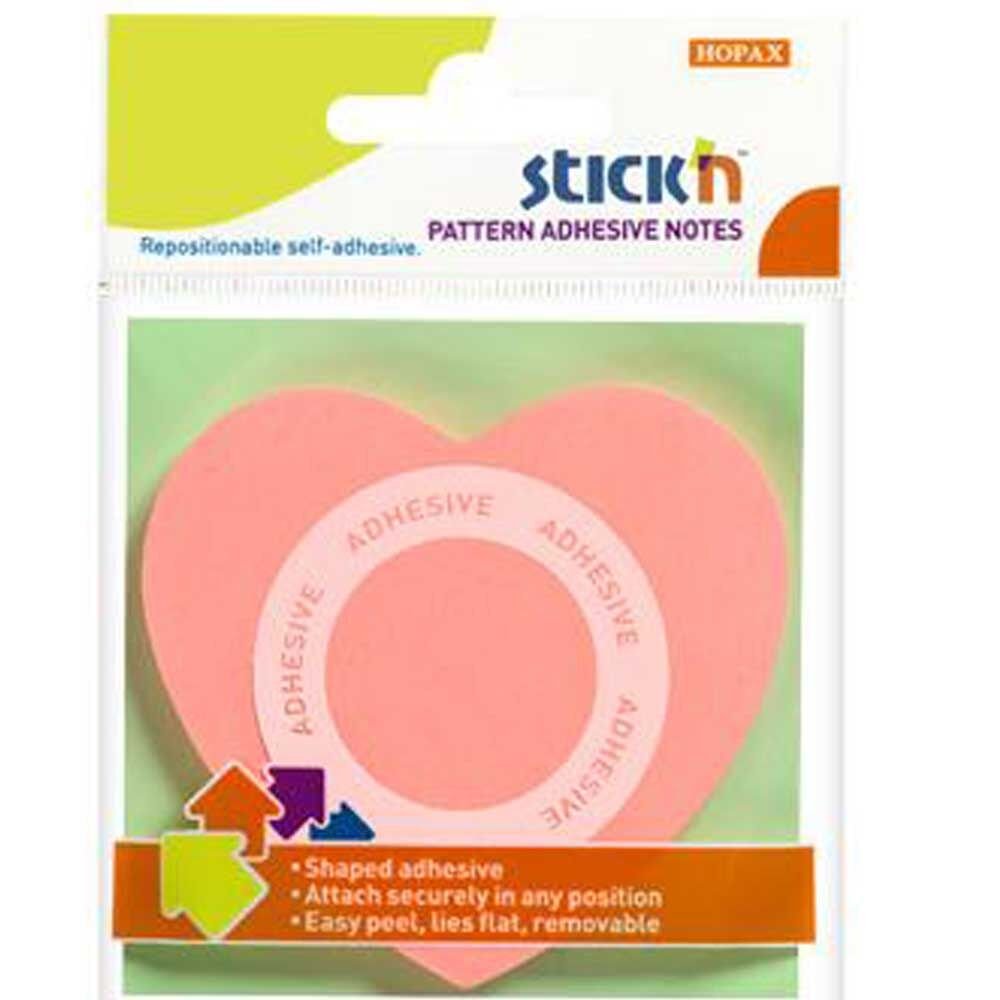 Hopax Stıckn Yapışkanlı Not Kağıdı Kalp Şekilli 50 YP 70x70 Açık Pembe 21545