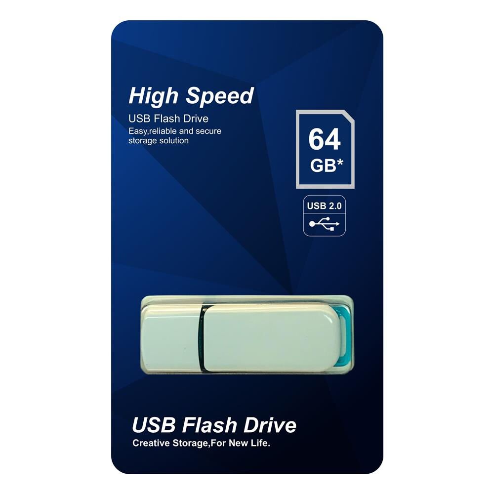 Elba Flash Bellek 64 Gb Plastik Beyaz-Mavi 2.0 Usb