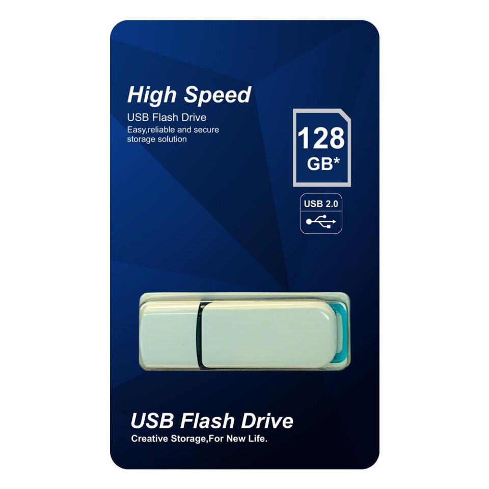Elba Flash Bellek 128 Gb Plastik Beyaz-Mavi 2.0 Usb