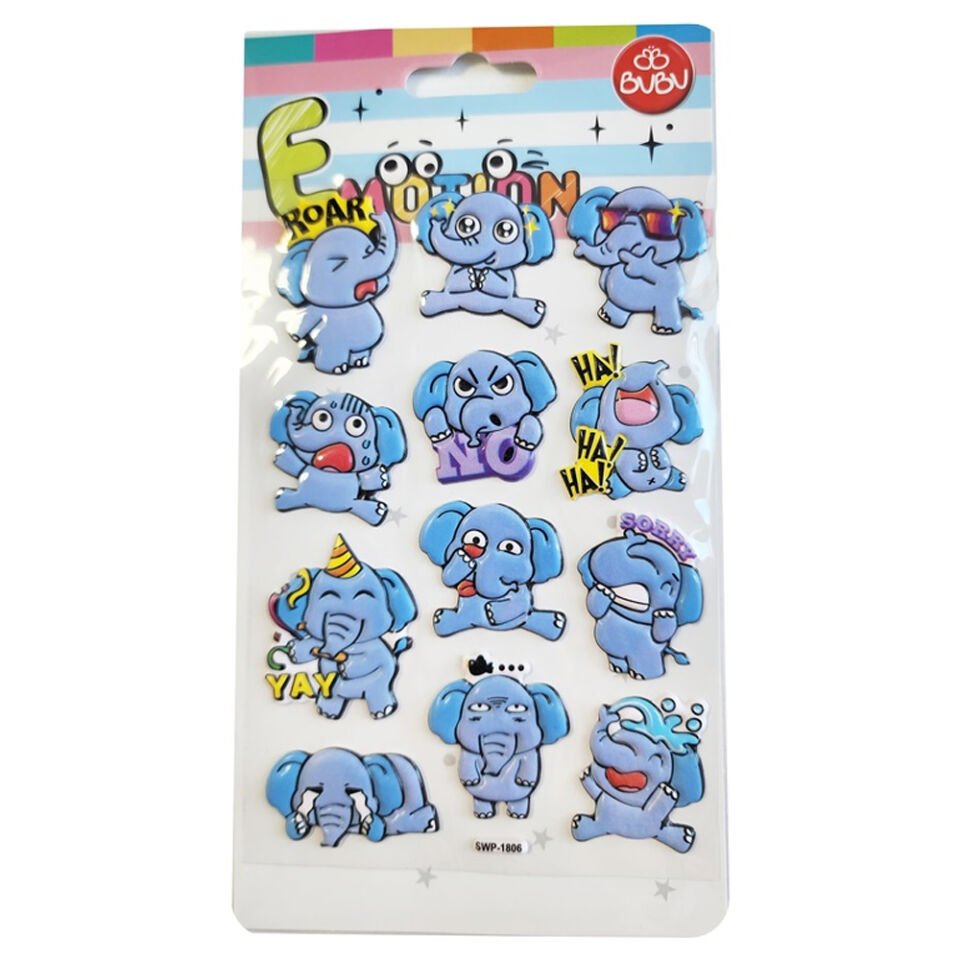 Bu-Bu Emotıons Stıckers Elephants 10,9x20,5 BUBU-SWP-1806