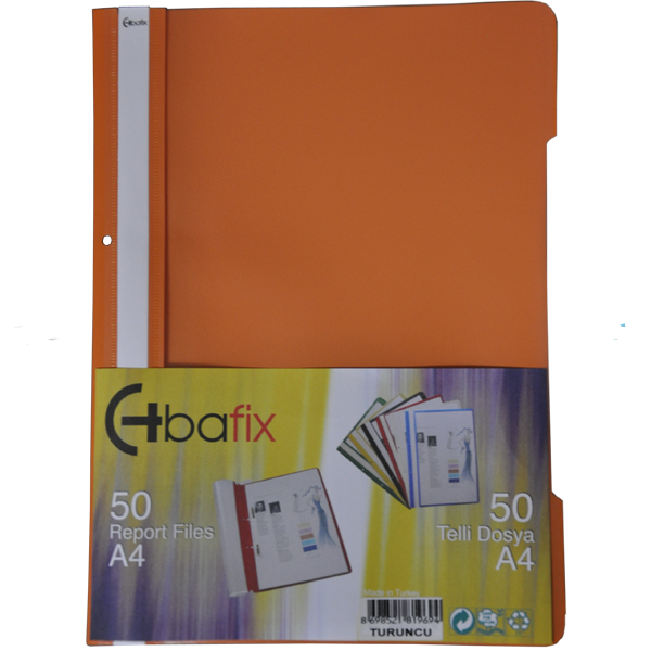 Bafix Telli Dosya Plastik XL Turuncu A4