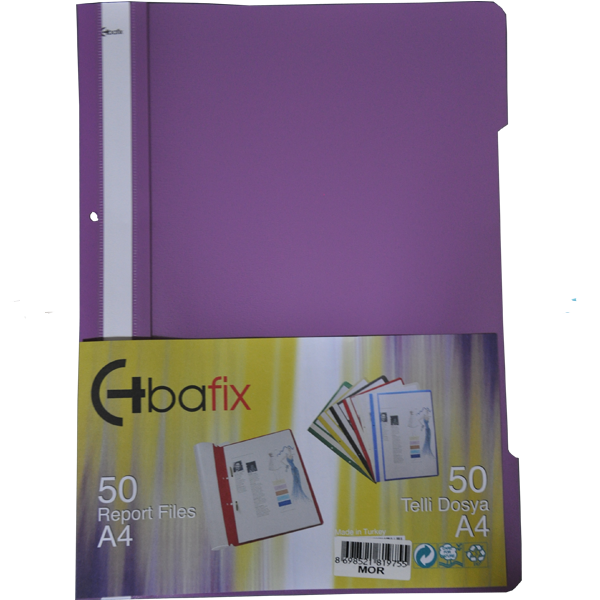 Bafix Telli Dosya Plastik XL Mor A4