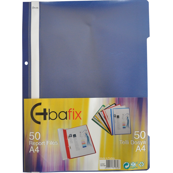 Bafix Telli Dosya Plastik XL Lacivert A4