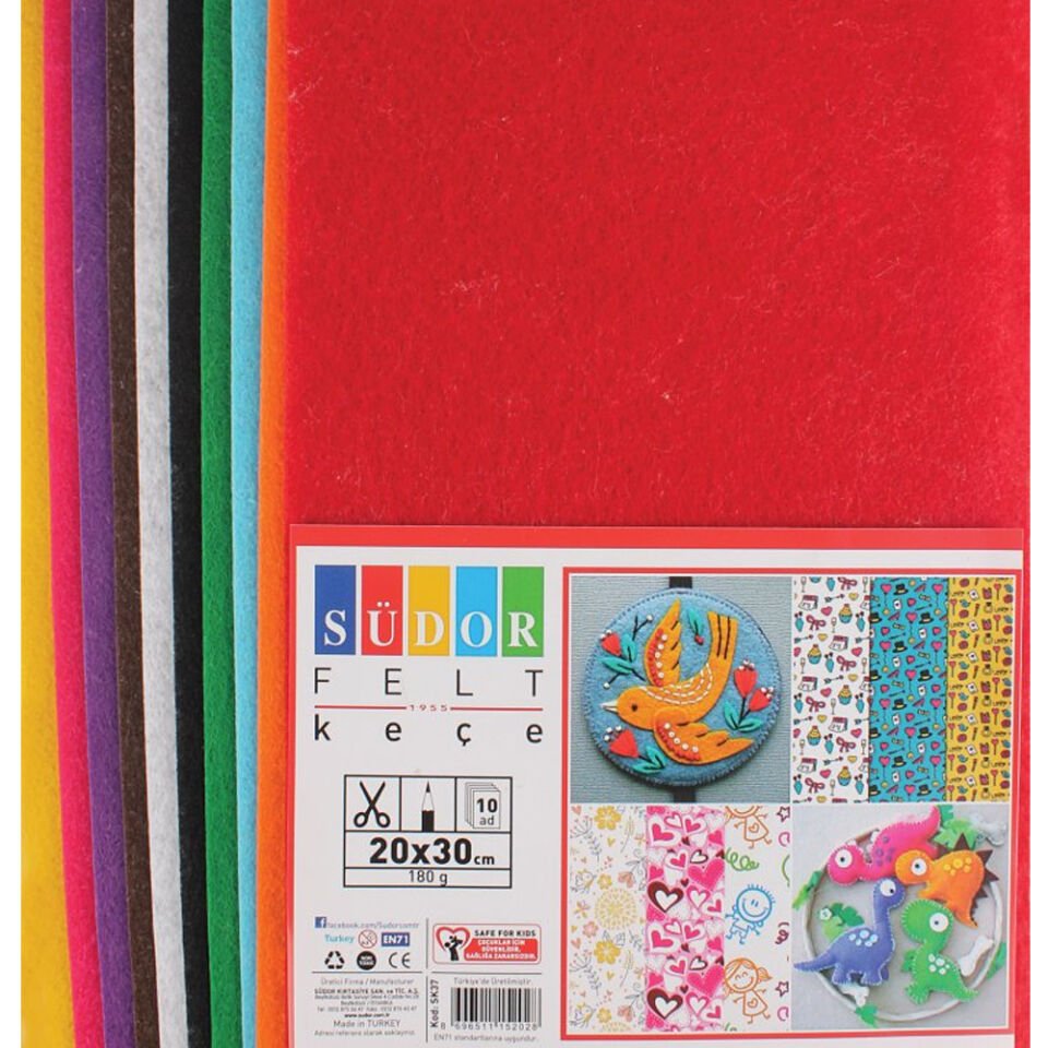 Südor Keçe 20x30 CM 10 Renk 180 GR SK37