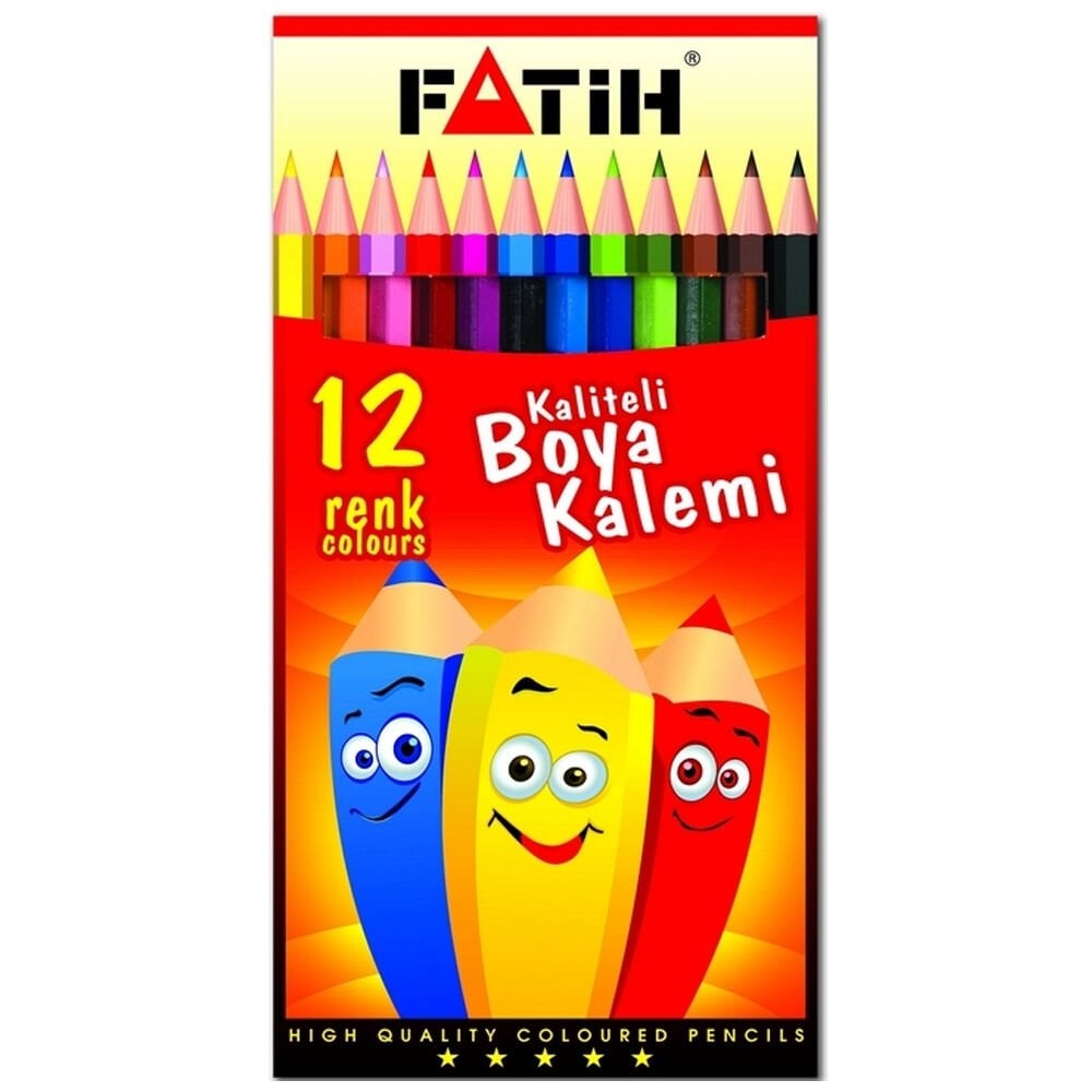 Fatih Kuru Boya Karton Kutu Tam Boy 12 Lİ 33112