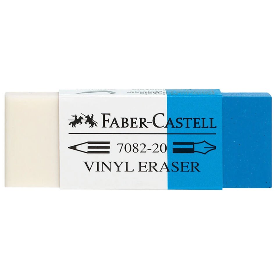 Faber-Castell Öğrenci Silgisi 20 Li Beyaz-Mavi (7082-20) 18 82 20