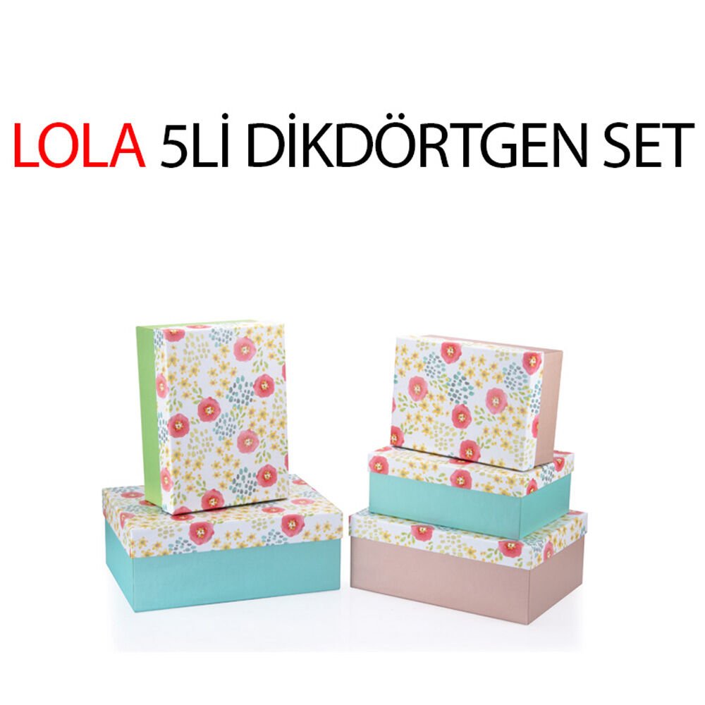 Gıpta Hediye Kutusu Lola Dikdörtgen 5 Li Bx08880