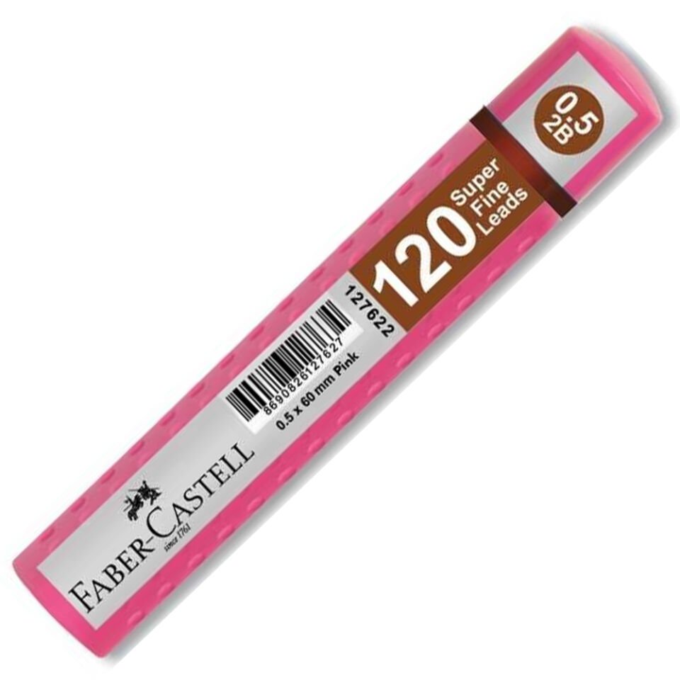 Faber-Castell Min Grip Süper Fine Lead 2B 120 Lİ 60 MM 0.5 MM Pembe 5090 127622