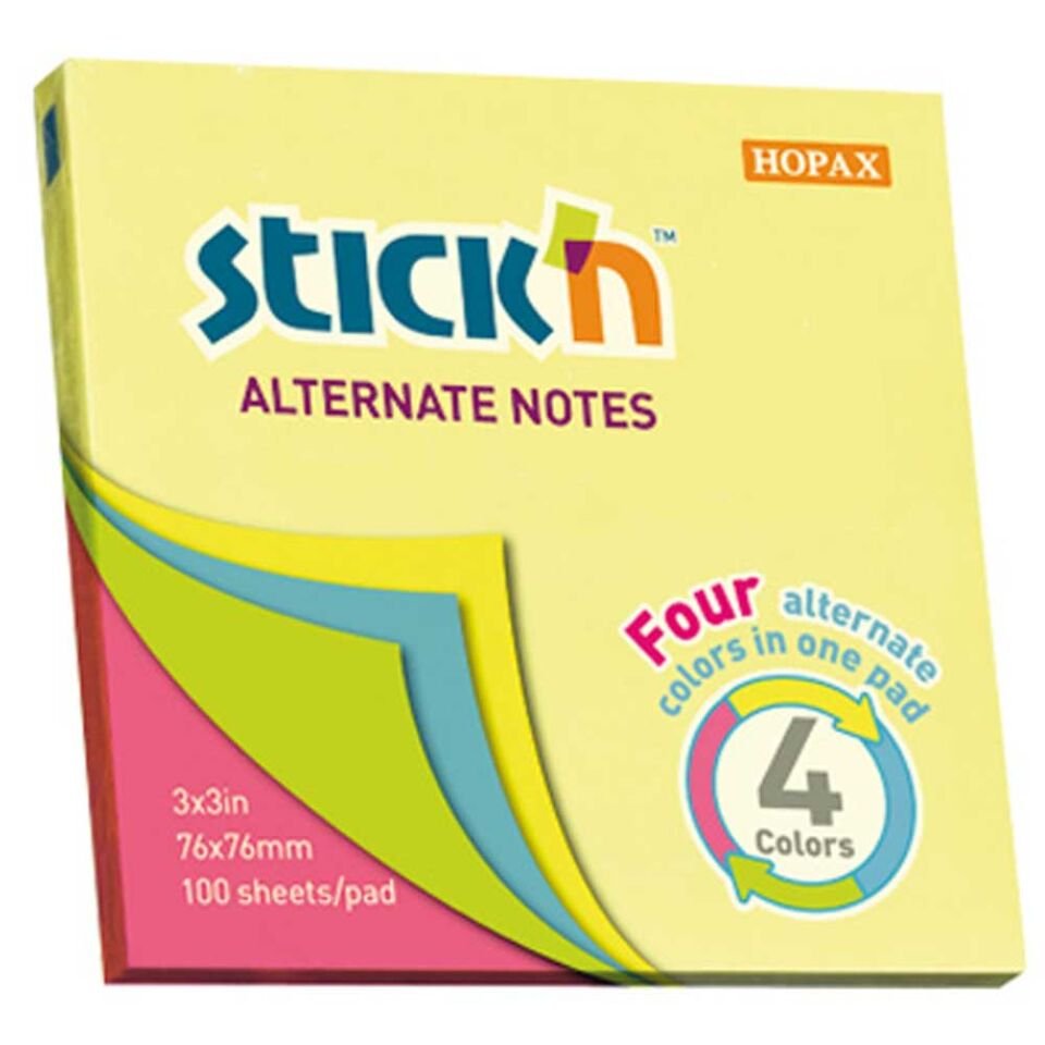 Gıpta Stıckn Ypş. Not Kağ. Neon 4 Rnk 76x76 100 YP