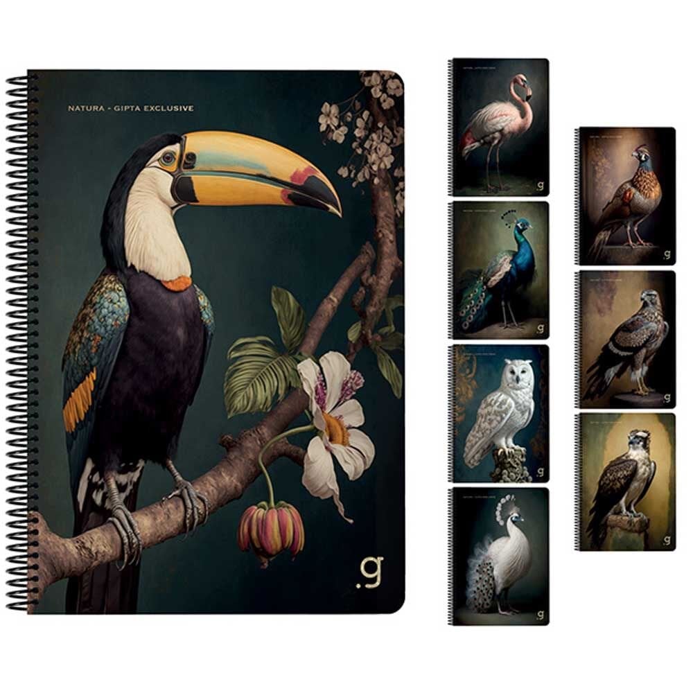 Gıpta Natura Spiralli Karton Kapak Defter A4 80 YP Çizgili 7057