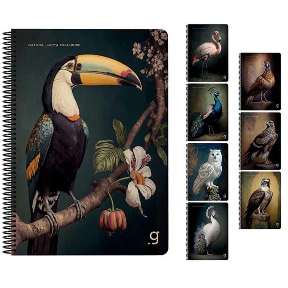 Gıpta Natura Spiralli Karton Kapak Defter A4 80 Yp Kare.