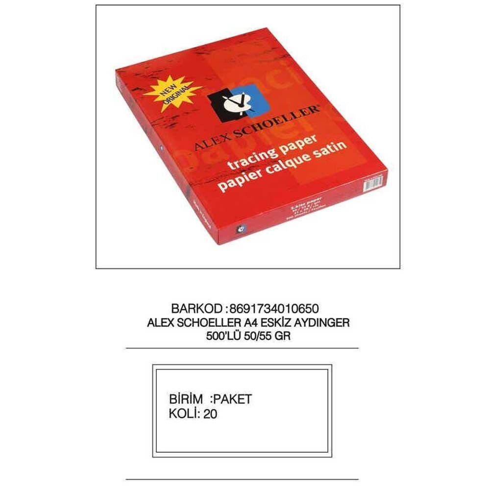 Alex Schoeller Eskiz Kağıt 50/55 GR A4